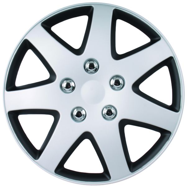 14 Inch Silver and Matte Black Wheel Cover Set