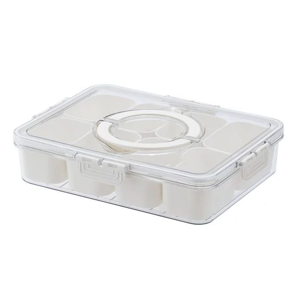 8-Grid Plastic Food Condiment Container Organiser Storage