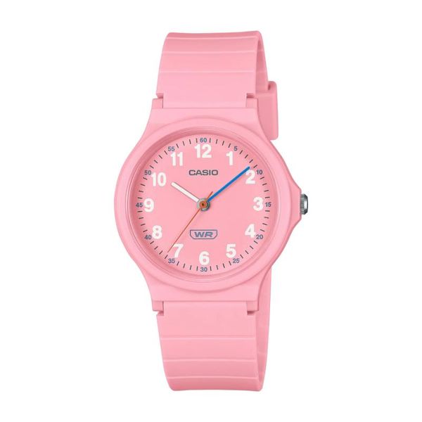 Casio Womens Pink Analogue Rubber Strap Watch-LQ-24B-4BDF