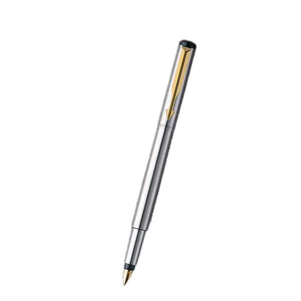 Parker Vector Fountain Pen - Stainless Steel with Gold Trim