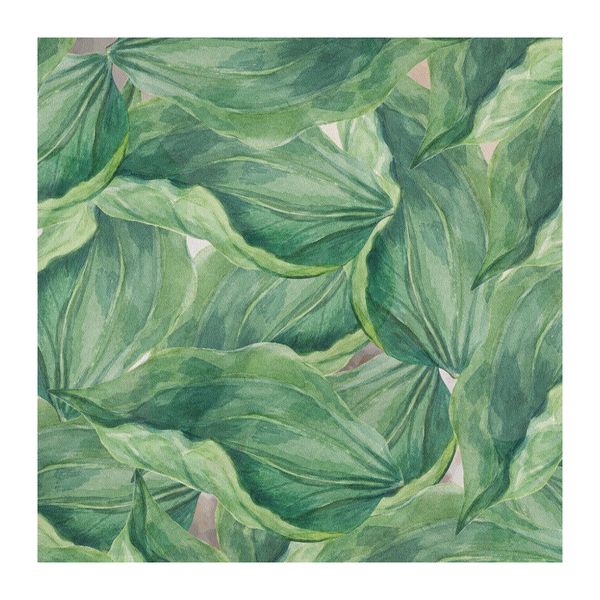 Watercolour Green Leaves Square Tablecloth