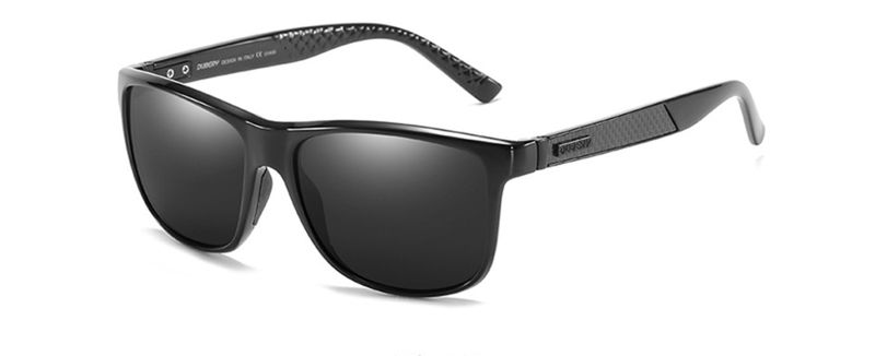 Dubery Polarized Sunglasses 100% UV Protection Black/Black D002