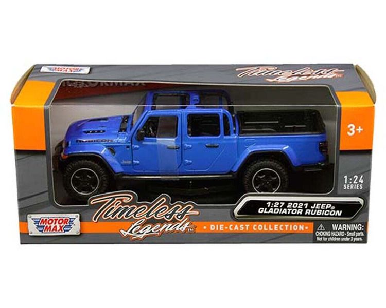Motormax -1:27 2021 Blue Jeep Gladiator Rubicon Open Top - Diecast Model Car