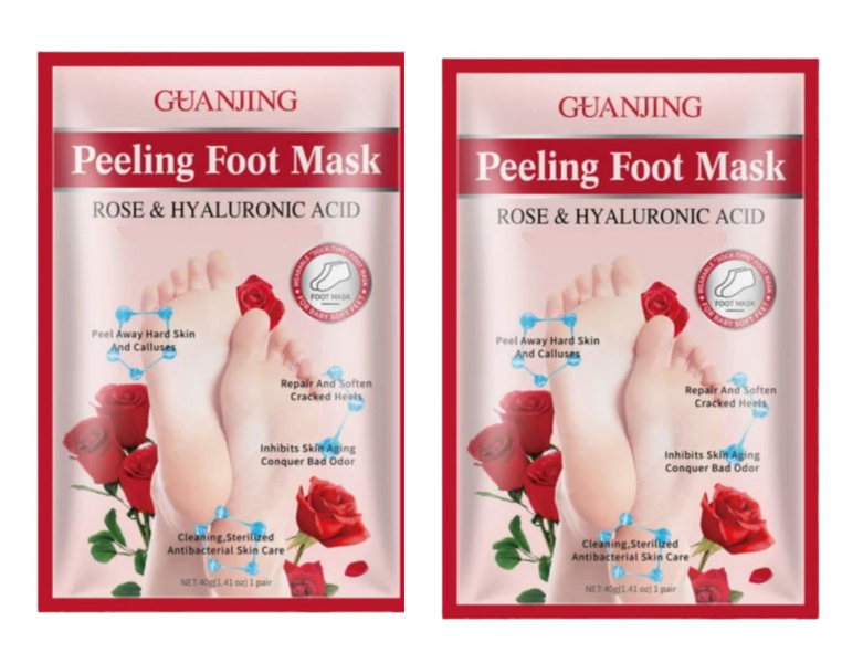 Rose and Hyaluronic Acid Peeling Foot Mask - 2 IN 1 Set