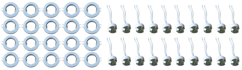 Hello Today Down Light Fitting &amp; MR16 Down Light Base Socket - 20 Pack