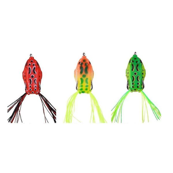 Camping Topwater Lure Soft Fishing Bait Frog - Set of 3