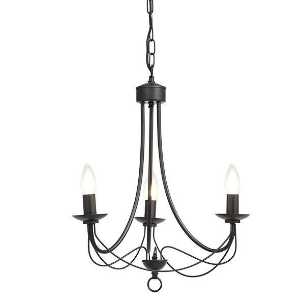 The Lighting Warehouse - Chandelier Maypole 3 Light Black