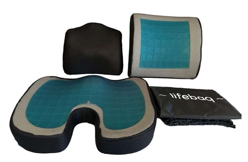 Lifebaq 3 Piece Support Cushion Set-in Carry Bag