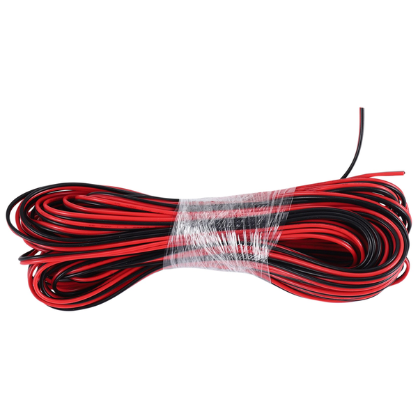 22 Gauge 15m Red Black Zip Wire AWG Cable Power Ground Stranded Copper Car