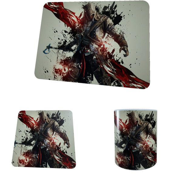Assassins Creed B - Aesthetic - Coffee Mug, Coaster and Mouse Pad Combo