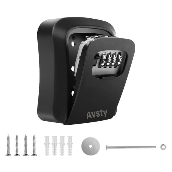 Heavy-Duty Wall-Mounted Key Lock Box with 4-Digit Combination