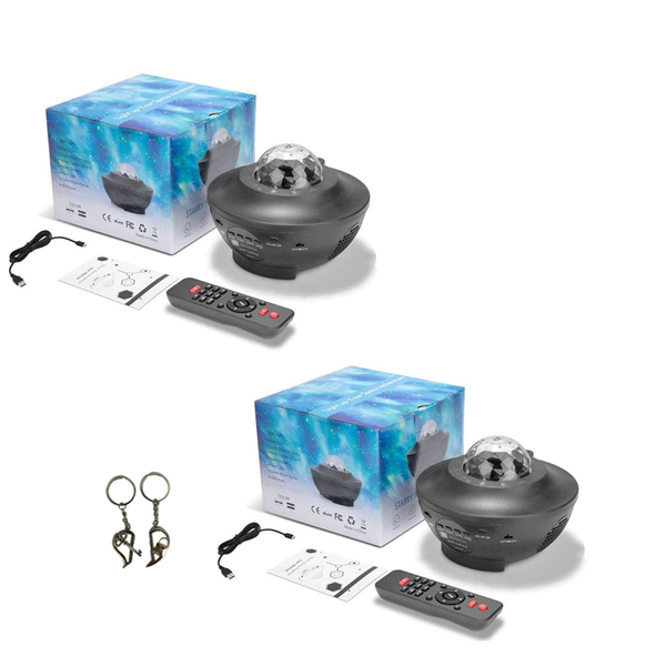 2 Pieces Galaxy Lamp Starry Night Projector With Bluetooth Speaker