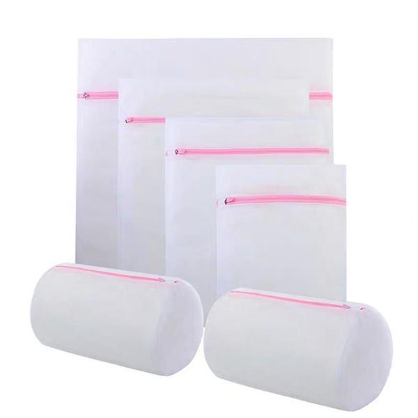 New Elements Mesh Laundry Bags set of 6 - Pink &amp; White