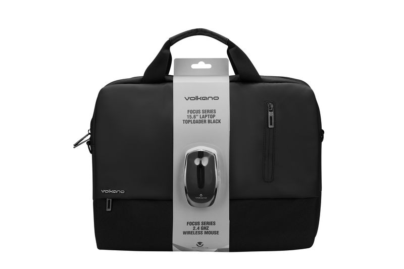 Volkano Focus Series 15.6" Laptop Carry Bag + Wireless Mouse