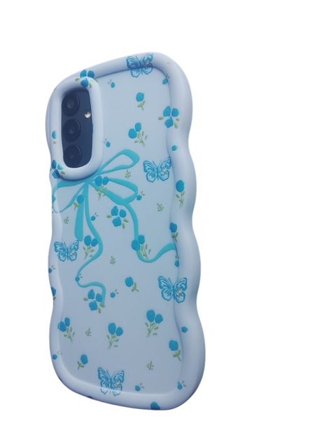 Bow Knot Designs-Blue Phone Case Compatible With Samsung Galaxy A14