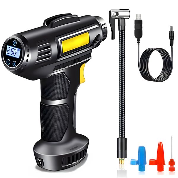 Redisson Smart Pump-Portable Air Compressor, 10 Bar Tyre Inflator 5000mAh
