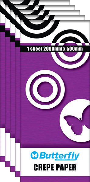 Crepe Paper - 1 Sheet (2Mx500Mm) Purple C25 X5