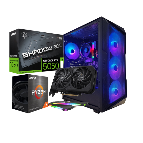 Antec ShadowCore 5050- AMD Ryzen 5 5500 / RTX 5050 Gaming PC