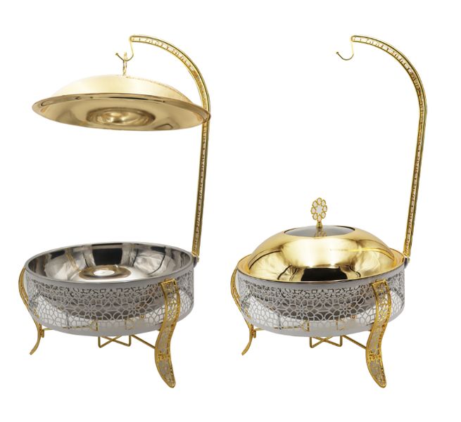 White/Gold Round Hanging Chafing Dish