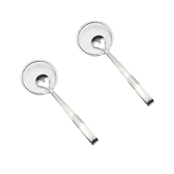 Set Of 2 Stainless Steel Tong With Mesh Strainer