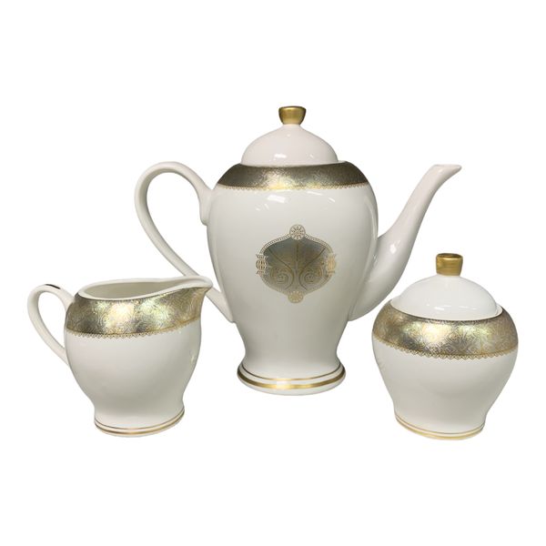 High Quality Embroidery Design Teapot, Milk Jar And Sugar Basin Set