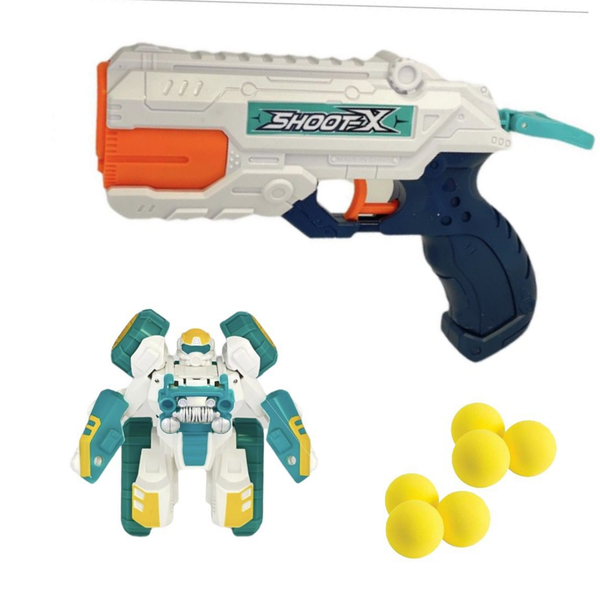 2 in 1 Water Gun + Toy Gun Foam Balls Game + Transformer Soft Bullets