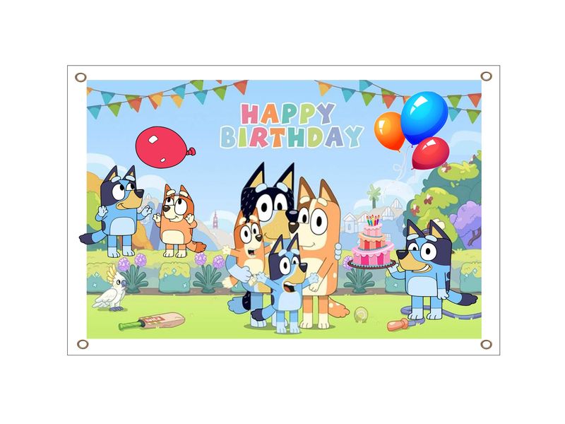 Bluey Birthday Banner - PVC Banner 1.3mx900mm