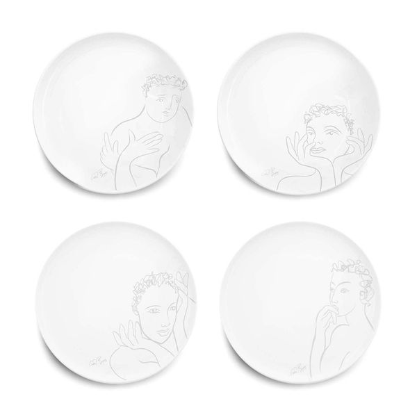 Carrol Boyes Dinner Plate set of 4- Sketchbook Grey