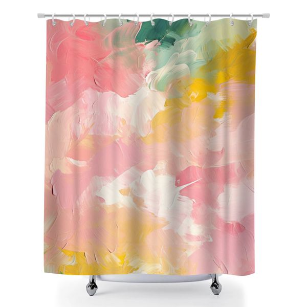 180x180cm Modern Tie Dye Patterned Polyester Bathroom Shower Curtain