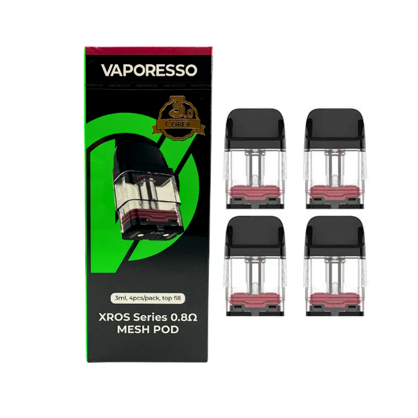 Vaporesso XROS Replacement Pod 0.8 Mesh 3ml - 4 Pack