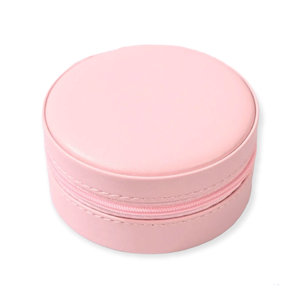 Round Multi-Layer Jewelry Box Portable Travel Mini Organizer Pink