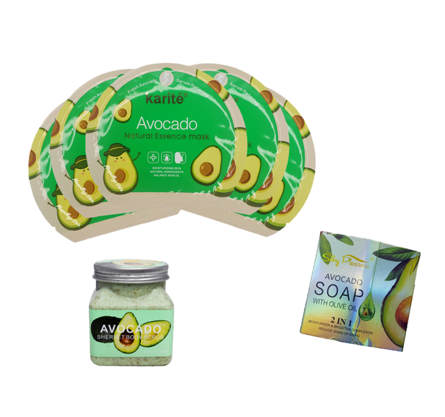 Avocado Beauty Combo (masks, soap &amp; body scrub)
