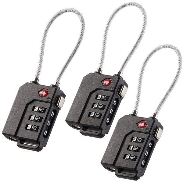 3 Pack Luggage Locks Suitcase Baggage LocksTSA Locks, Combination Locks
