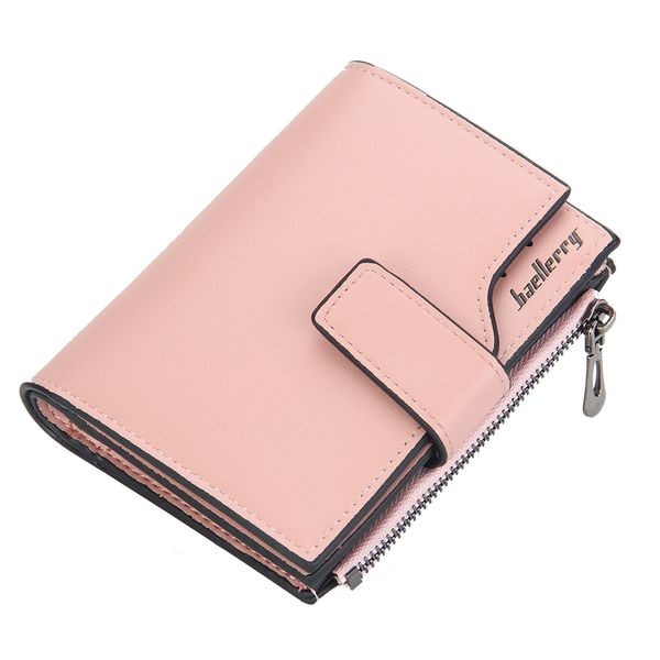 PU Leather Cropped Multi-Card Wallet with Zipper and Buckle