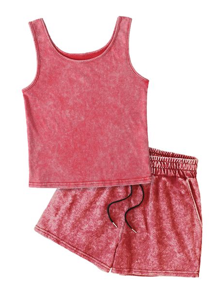 Women's Summer Two-Piece Set: Sleeveless Tank Top and Shorts