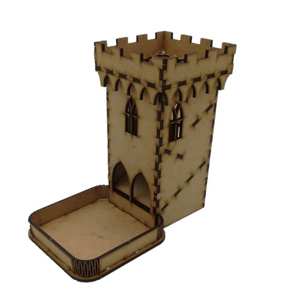 Castle Dice Tower Dice tray 3D Puzzle Wooden 3D Model By Everything Laser