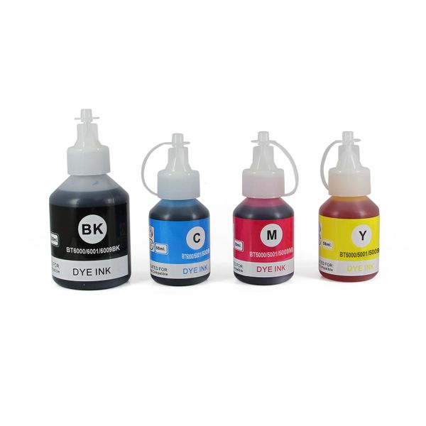 Brother BT6000 / BT60 / BT5000 / 6000 / 5000 CMYK Ink Bottle Multipack -