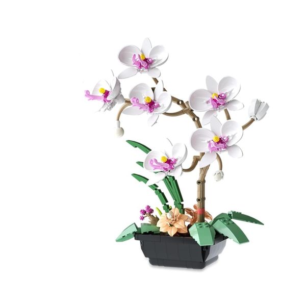 Orchid Flower Building Blocks Set Botanicals Collection Artificial Flower