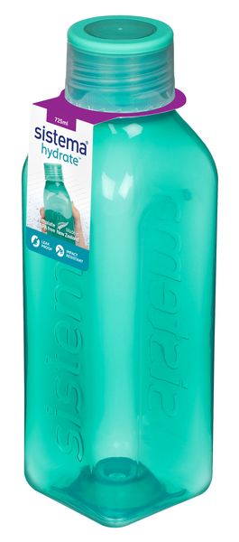 Sistema 725ml Medium Square Bottle Teal