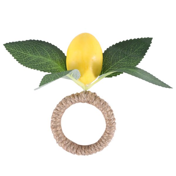 4Pcs Simulation Lemon Plant Napkin Ring Fruit Meal Buckle Napkin Ring