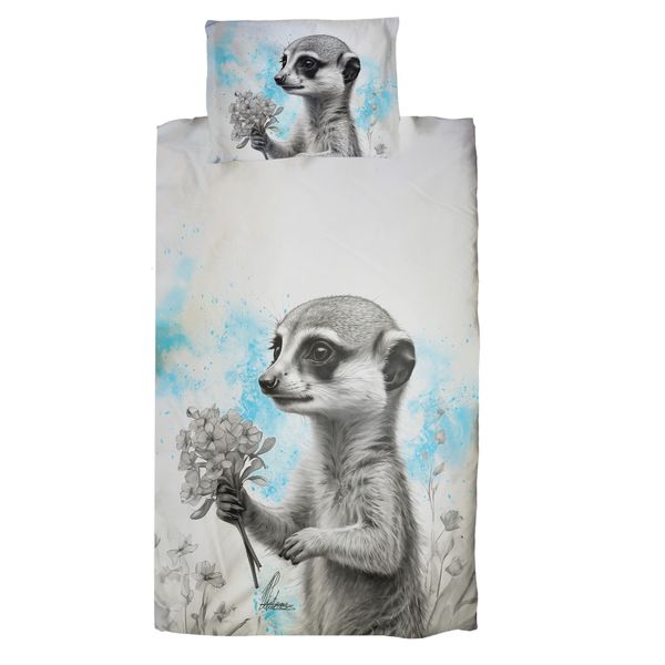 Blue Baby Meercat By Nathan Pieterse Cot Duvet S image