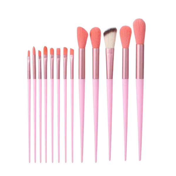 13-Piece Professional Makeup Brush Set - Pink