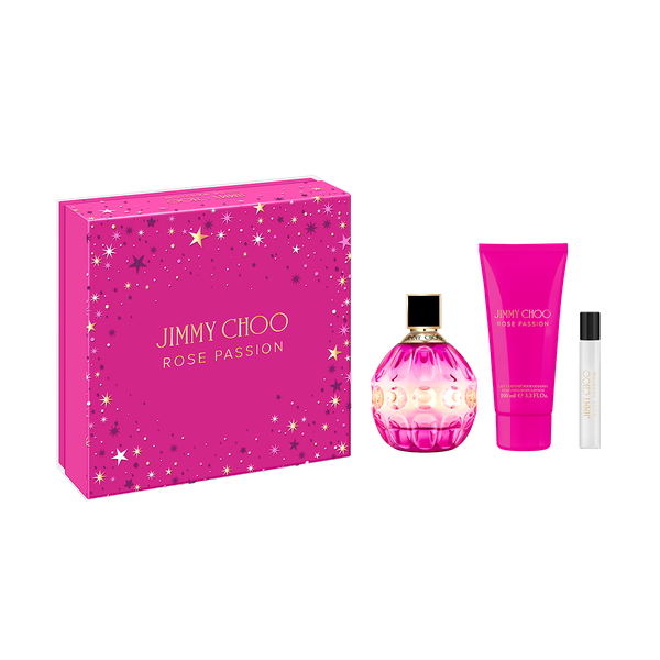 Jimmy Choo Rose Passion Gift Set 100ml Edp + 100ml Body Lotion + 7.5ml