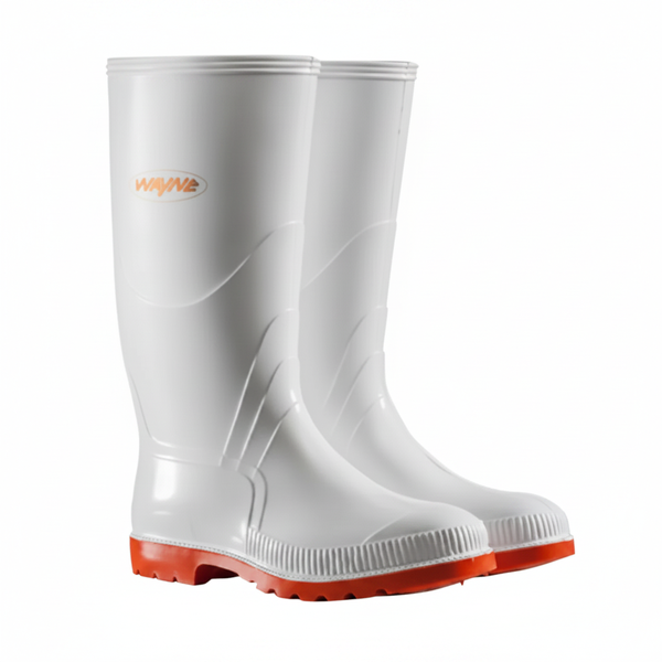 Gumboots Men's Knee-High Rubber Boots with Steel Toe - - 2 Pack