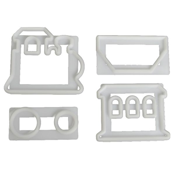 Cutter Train Set Fondant Icing Cutting Tool For Cake Decoration - 4 Pieces