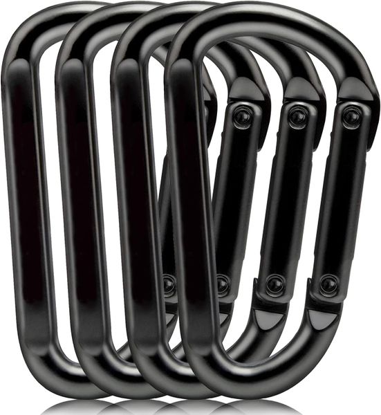 4 Pack Heavy Duty 3-inch Carabiner Clip with 860lbs Capacity - D Ring Hooks