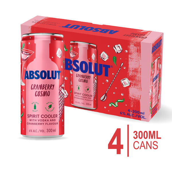 Absolut Cranberry Cosmo 4 x 300ml