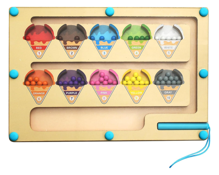MorFansi Magnetic Wooden Toys Colour Sorting Counting Board Toy for Toddler