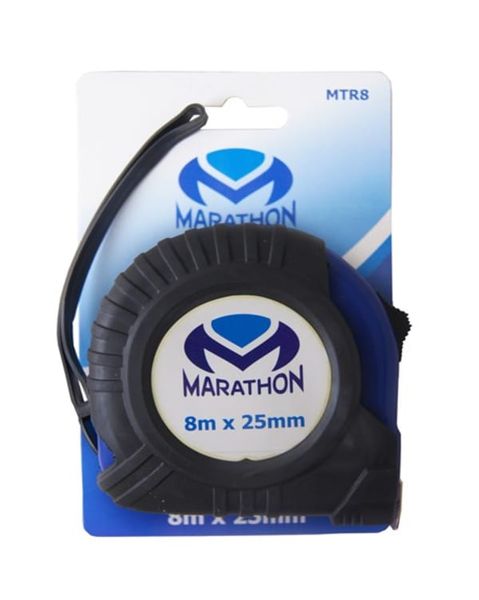 Measuring Tape Marathon Rubberised 8m X 25mm MTR