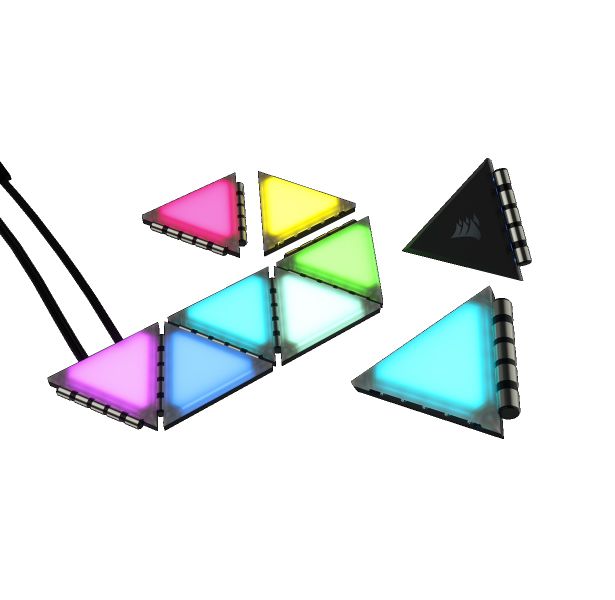 Corsair iCUE LC100 Case Accent Lighting Panels 9x Mini Triangle Starter Kit